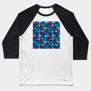 Colorful stars over blue background Baseball T-Shirt
